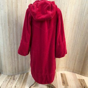 Red Bathrobe with big Hoody, German Design Möve
